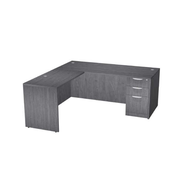 Classic Laminate L Desk BBF Single Pedestal 66" x 72" Footprint