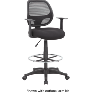 Miles Mesh Back Task Stool Black Fabric