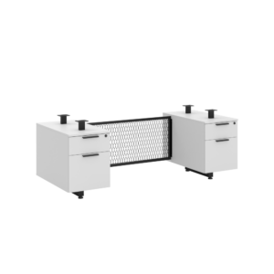 Bianca 24"x66" White DbL-Ped Base w/Metal-Mesh Modesty
