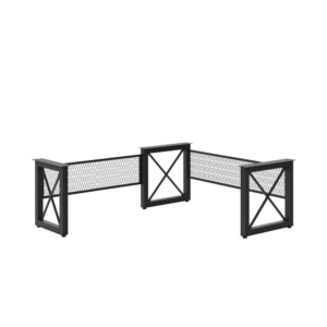 Ridge 66" x 66" L-Desk Frame w/Wire Modesty 24" Deep Ret