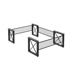 Ridge U Desk Frame for 24"x66"/cred w/24"x48 Bridge