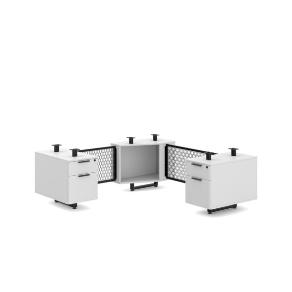 Bianca 30"x66" White DbL-Ped Base Metal-Modesty L-Base