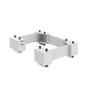 Bianca 24"x72" White DbL-Ped Base Laminate Modesty U Base