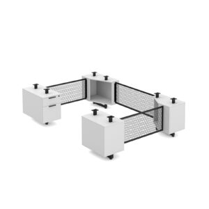 Bianca 24"x72" White DbL-Ped Metal-Modesty U Base