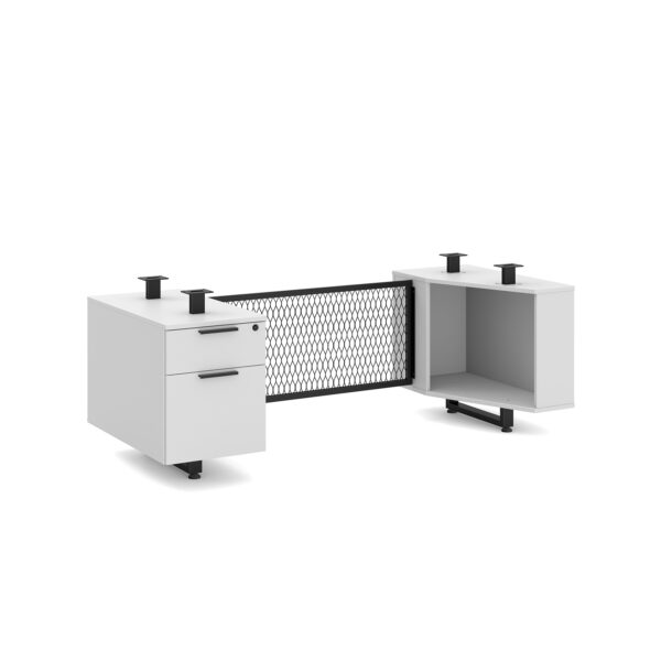 Bianca 24"x66" White Single Ped Base w/Metal Mesh Modesty