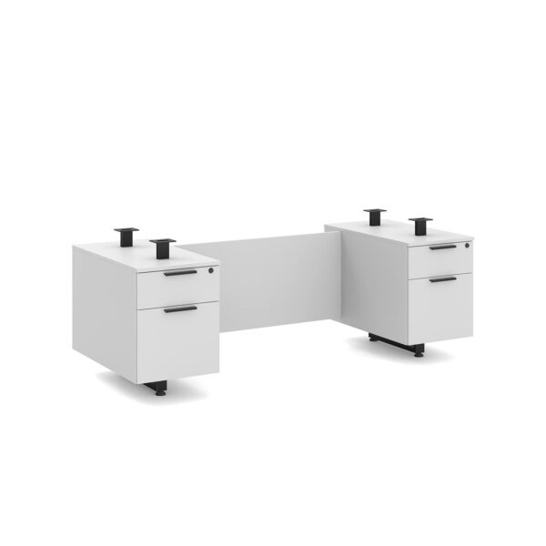 Bianca 30"x66" White Single Ped Base w/Laminate Modesty